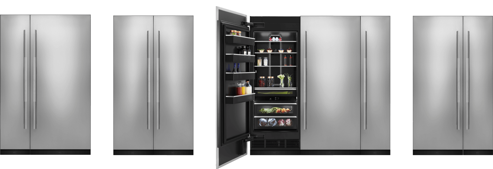 Different configurations of JennAir Column Refrigerators. 
